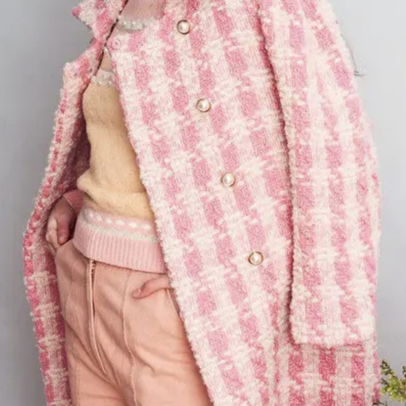 LoveShackFancy Armstrong Coat Pink Hills Tweed. - Picture 14 of 16